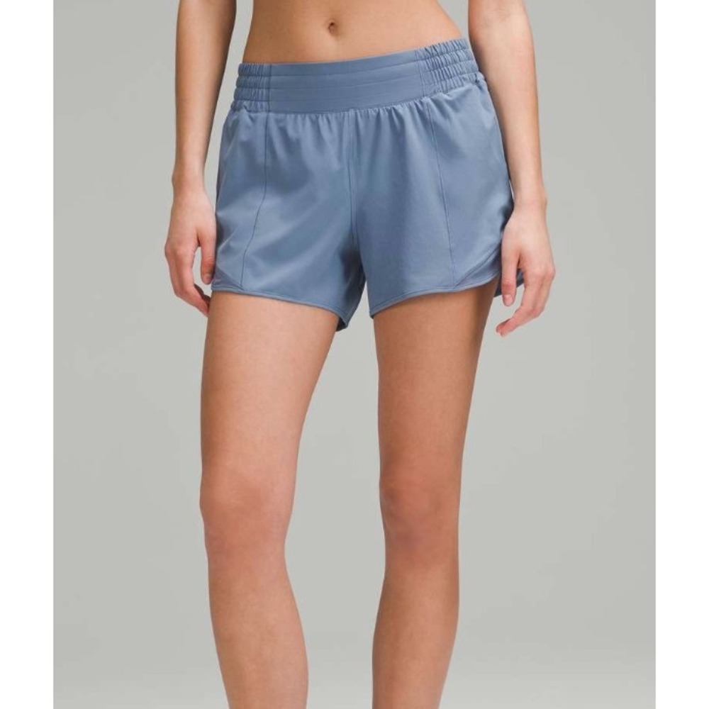 NEW Lululemon Hotty Hot High-Rise Lined Short 4" Oasis Blue Size 4 LW7AYXT